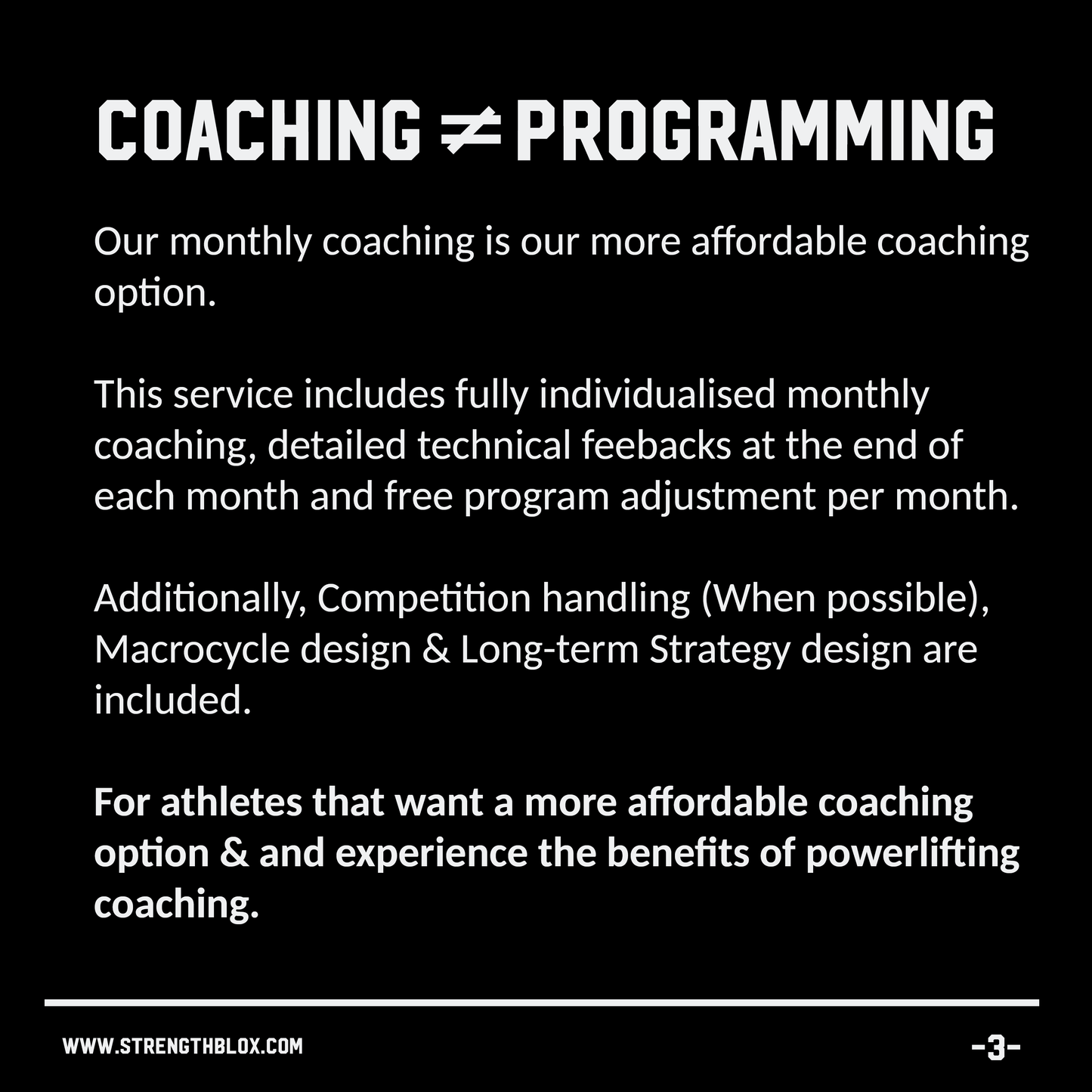 Monthly Coaching